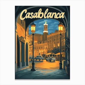 Aihrgdesign A Mid Century Modern Travel Poster For Casablanca 3 Canvas Print