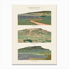 Yorkshire Three Peaks Art Print 1 Canvas Print