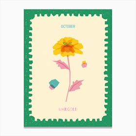 October Birthmonth Flower Marigold Canvas Print