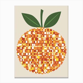 Orange Pixel Art 7 Canvas Print