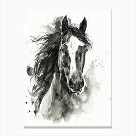 Horse Watercolor Painting Canvas Print