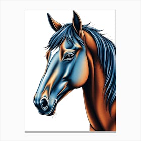 Horse Head Portrait Drawing Canvas Print