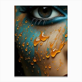 Water Drops On Face Canvas Print