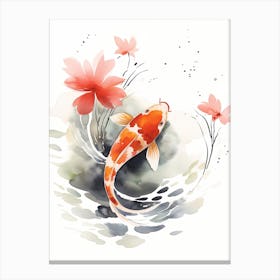 Japanese Koi Fish Sumi-e 1 Canvas Print