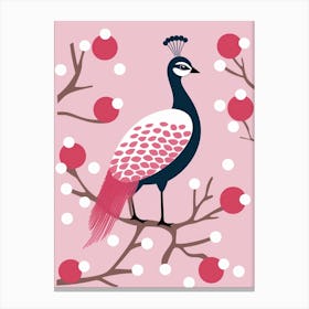 Minimalist Peacock 1 Illustration Canvas Print