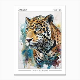 Jaguar Pastel Watercolour 1 Poster Stampe su tela