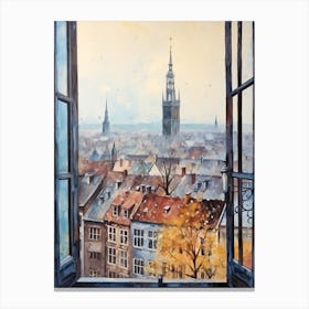 Winter Cityscape Strasbourg France 2 Canvas Print