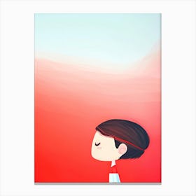 Girl In Red Canvas Print