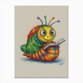 Bug Reading A Book 3 Canvas Print