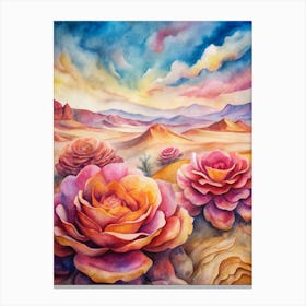 A Poster Featuring The Vibrant Desert Rose Formati (1) Canvas Print