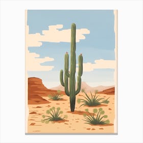Desert Cactus Landscape Illustration 2 Canvas Print