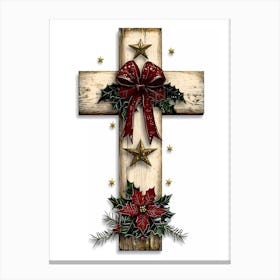 Christmas Cross Canvas Print