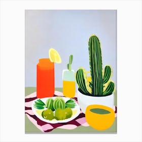 Cactus Pad Tablescape vegetable Canvas Print