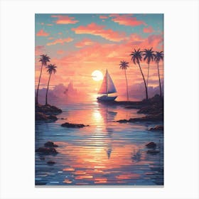 Sunset Sailboat Canvas Print