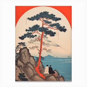 Sado Island, Japan Vintage Travel Art 3 Canvas Print