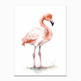 Baby Pink Flamingo Watercolour Nursery 2 Canvas Print