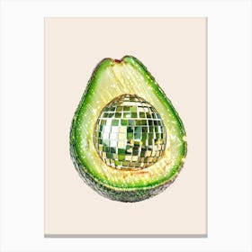 Disco Ball Avocado Art Disco Poster Trendy Aesthetic Art Food Kitchen Canvas Print