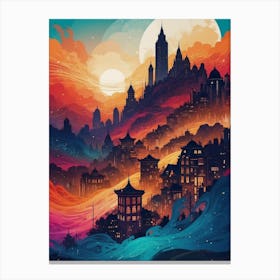 Chinese City Canvas Print