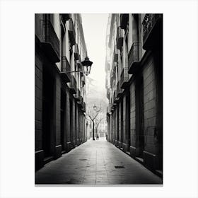 Barcelona, Spain, Black And White Analogue Photography 1 Canvas Print