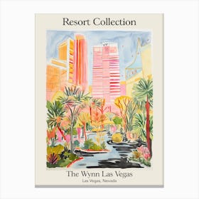 Poster Of The Wynn Las Vegas   Las Vegas, Nevada   Resort Collection Storybook Illustration 1 Canvas Print