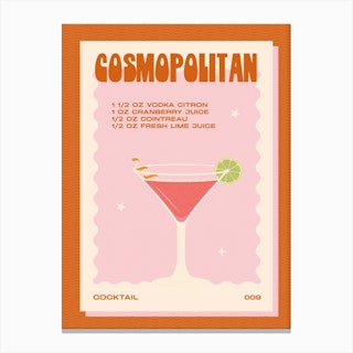 Cosmopolitan Orange & Pink Canvas Print