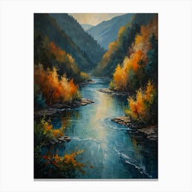 River In Autumn 1 Canvas Print