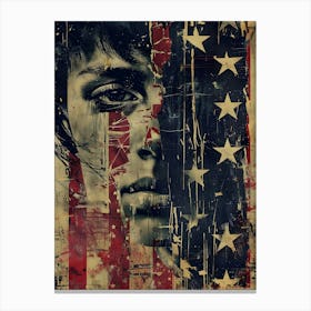 American Flag Patriotic 4th July Wall Art: Punk Aesthetic 1 Canvas Print