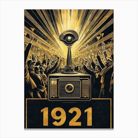 Aihrgdesign A Vintage Poster Celebrating The First Radio Spor 540231a5 00ac 45d7 9182 37e39b95a698 1 Canvas Print