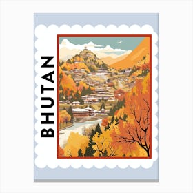 Bhutan 2 Travel Stamp Poster Canvas Print
