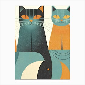 Mid Century Cats Canvas Print