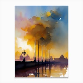 Sunset In Rome Canvas Print