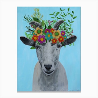 Frida Kahlo Goat Canvas Print