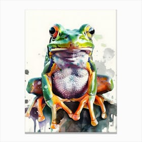 Frog Watercolor Painting Canvas Print