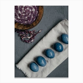 Blue Eggs On A Napkin Canvas Print