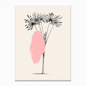Tropical Tree Light Pink Canvas Print