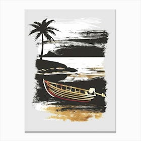 Boat On The Beach Canvas Print