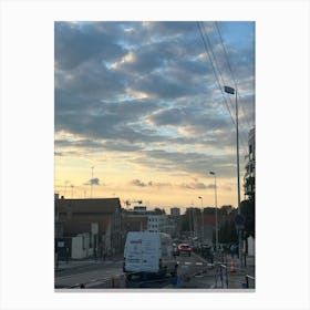 Sunset On The Street Canvas Print