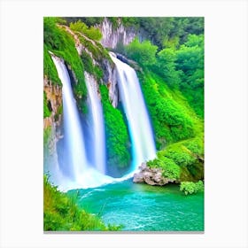 Zrmanja Waterfalls, Croatia Majestic, Beautiful & Classic (2) Canvas Print