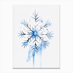 Individual, Snowflakes, Minimalist Watercolour 1 Canvas Print