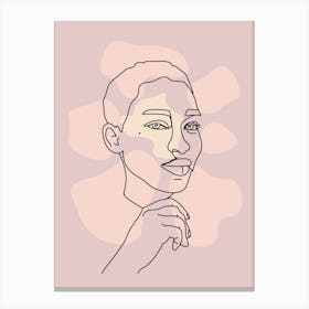 Portrait Line Drawing Of A Woman Canvas Print