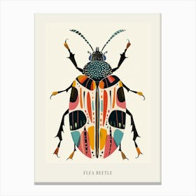 Colourful Insect Illustration Flea Beetle 3 Poster Canvas Print
