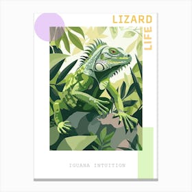 Green Iguana Modern Illustration 6 Poster Canvas Print