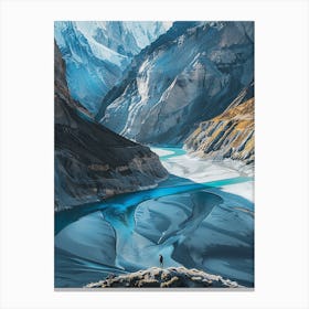 Blue River In Nepal Canvas Print