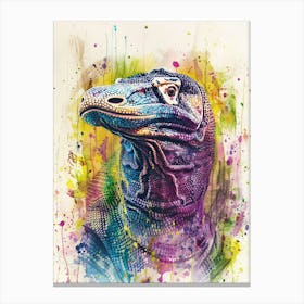 Komodo Dragon Colourful Watercolour 4 Canvas Print
