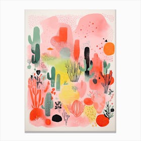 Desert Botanical Gardens Abstract Riso Style 2 Canvas Print