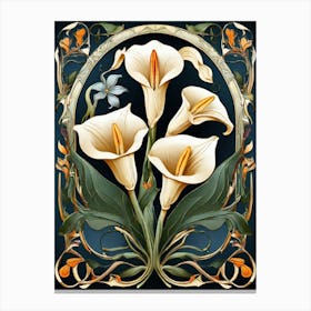 Default Stylized Colorful Design Of Arum Lilies In Art Nouveau 1 (1) Canvas Print