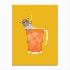 Tiny Tarsier Big Drink Canvas Print
