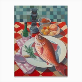 Red Snapper Still Life Painting Canvas Print