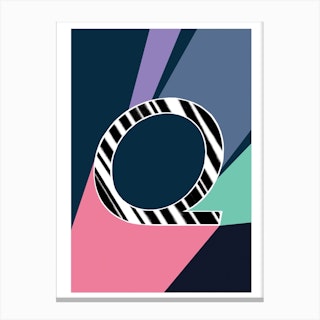 Q Geometric Font Canvas Print