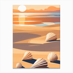 Surreal Shells On A Beach Canvas Print